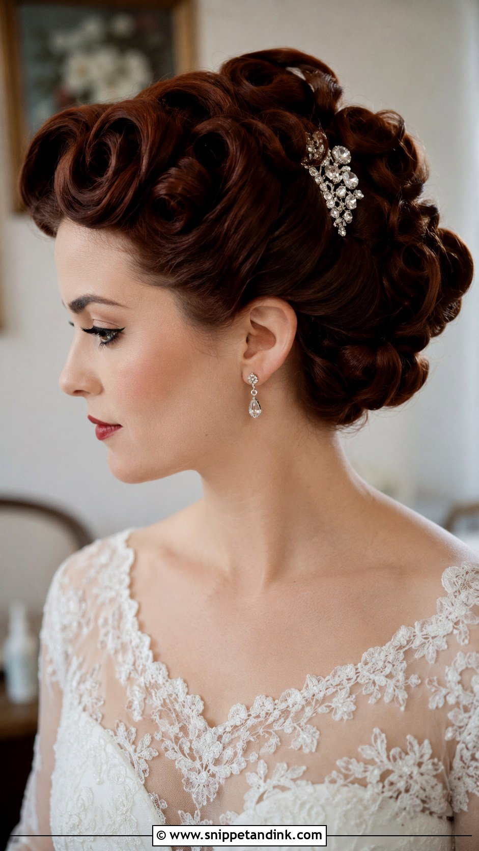 Vintage Pin Curl Updo - Snippet and Ink - 25 Wedding Hair Up Do Ideas