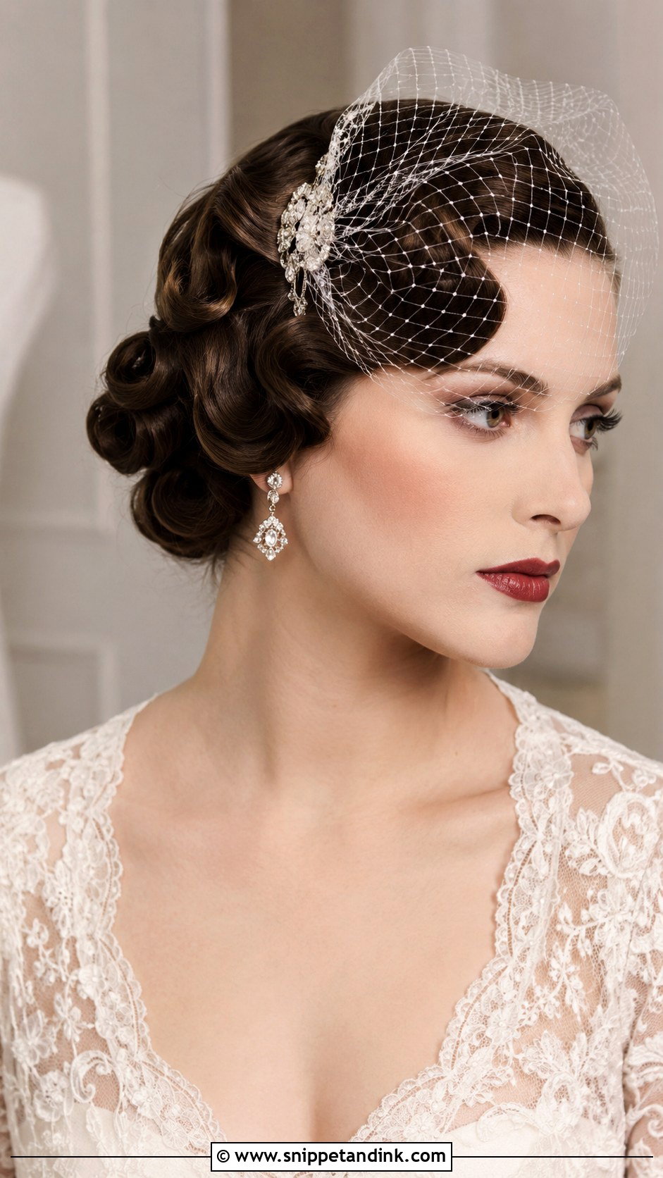 Vintage Pin Curl Updo - Snippet and Ink - 25 Wedding Hairdos