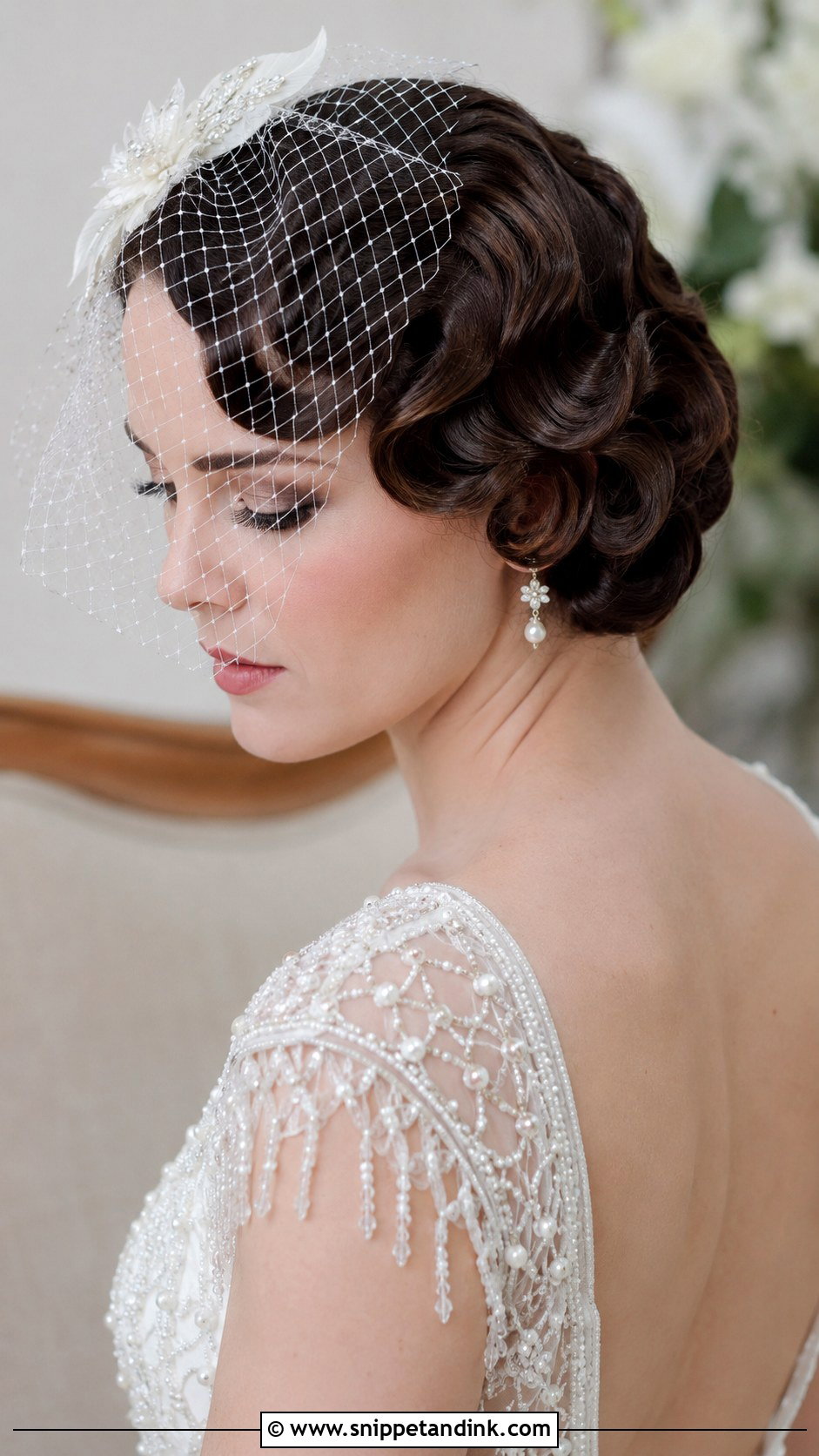 Vintage Pin Curl Updo for Short Hair - Snippet and Ink - 20 Short Hair Up Dos for Wedding
