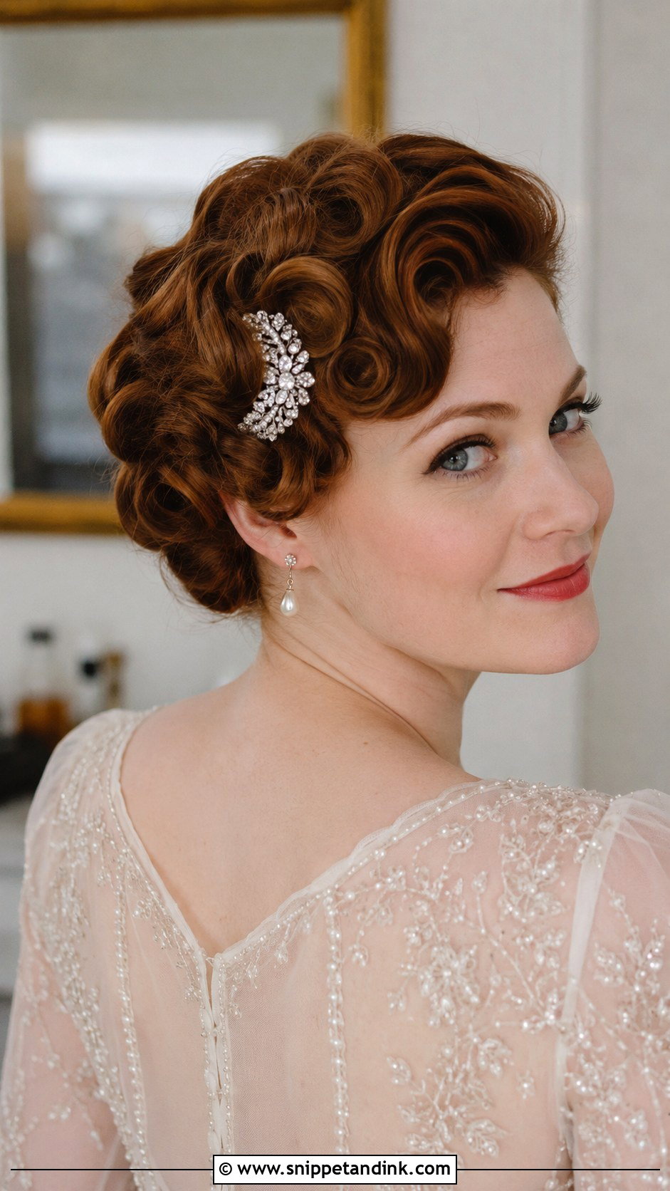 Vintage Pin Curls - Snippet and Ink - 20 Bridal Hairstyle for Short Hair Ideas
