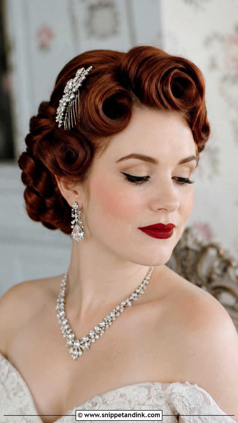 Vintage Pin Curls - Snippet and Ink - 20 Long Hair Bride Hairstyles