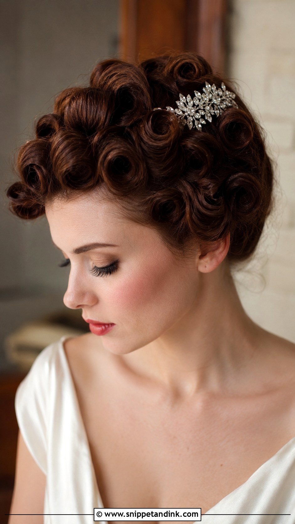 Vintage Pin Curls - Snippet and Ink - 25 Bride Short Hairstyles