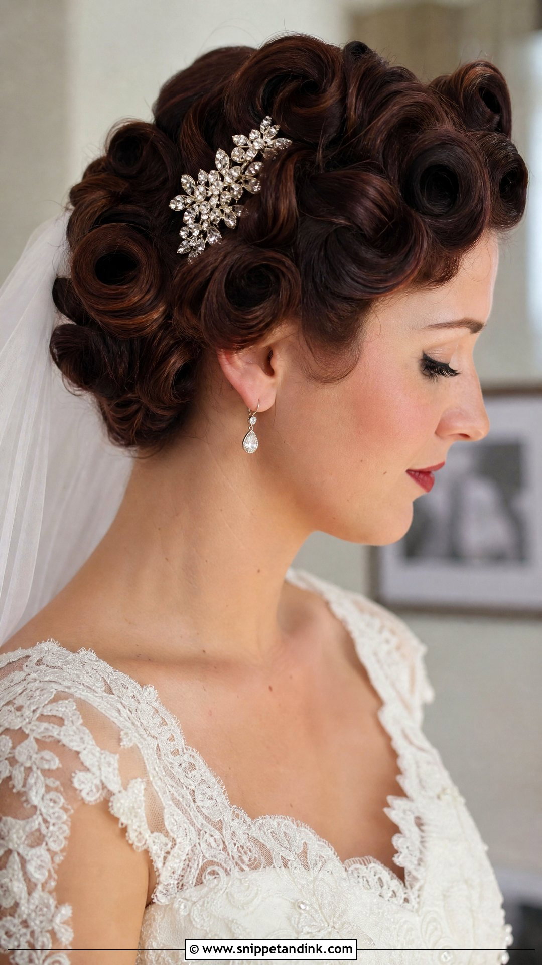 Vintage Pin Curls - Snippet and Ink - 30 Glam Bridal Hair Ideas