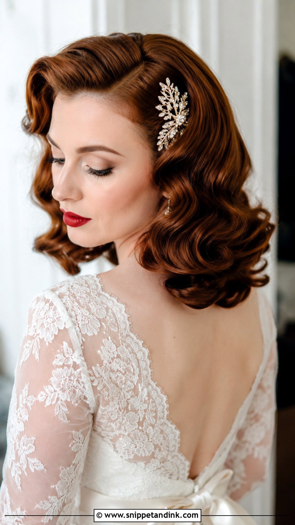 Vintage Pin Curls - Snippet and Ink - 30 Short Hair Bride Ideas