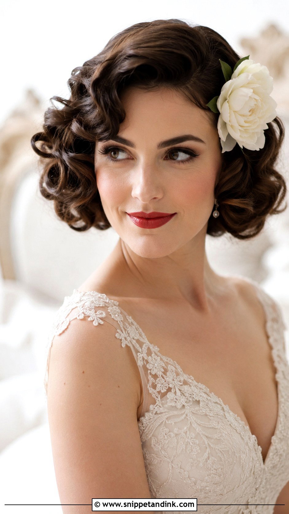 Vintage Pin Curls Bob - Snippet and Ink - 25 Short Hair Style for Wedding Ideas