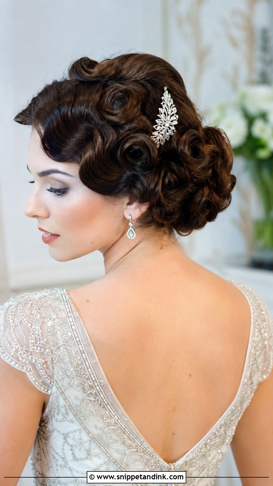 Vintage Pin Curls Updo - Snippet and Ink - 25 Long Hair Wedding Hairstyles