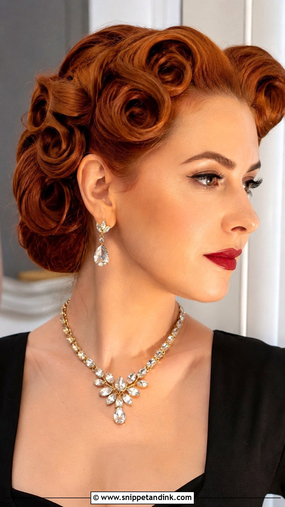 Vintage Pin Curls Updo - Snippet and Ink - 20 Engagement Hairstyles Short Hair