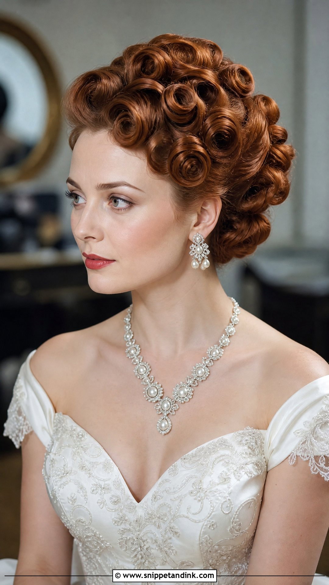 Vintage Pin Curls Updo - Snippet and Ink - 20 White Wedding Hairstyles