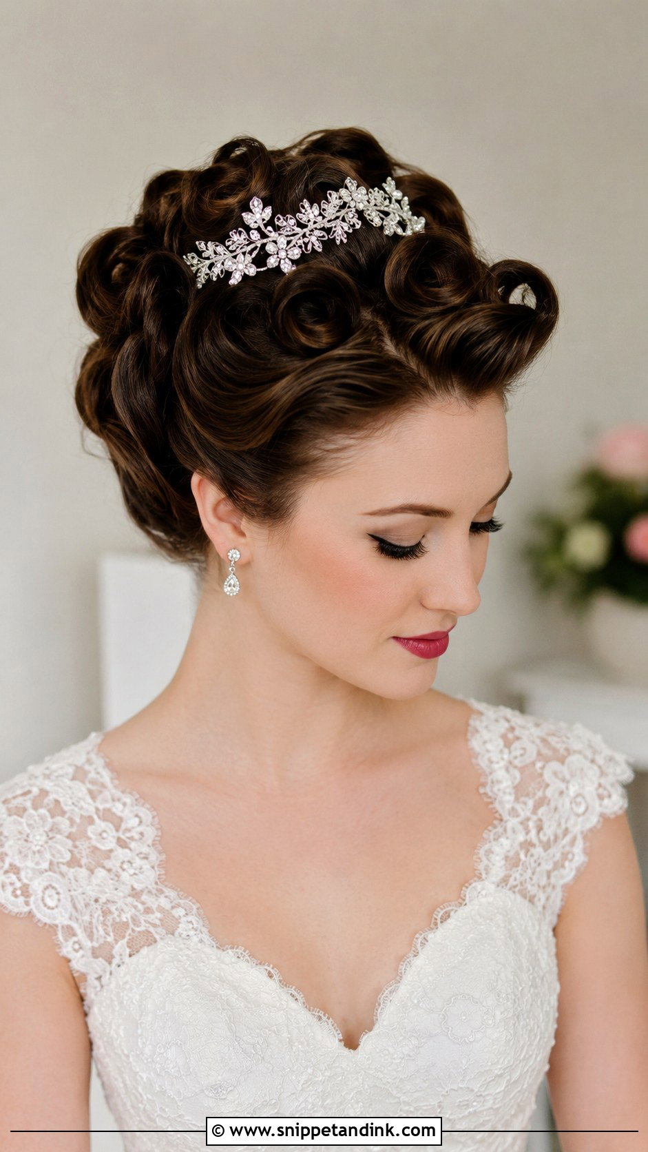 Vintage Pin Curls Updo - Snippet and Ink - 20 Winter Wedding Hairstyles