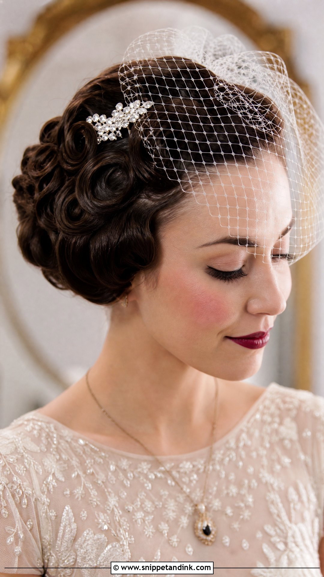 Vintage Pin Curls Updo - Snippet and Ink - 20 Classic Bride Hairstyles