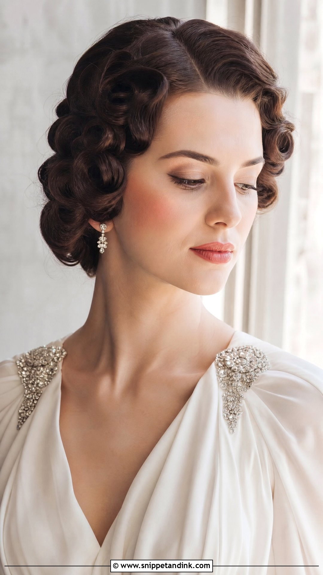 Vintage Pin Curls Wedding Hairstyle - Snippet and Ink - 20 Hairstyle for Wedding Party Ideas