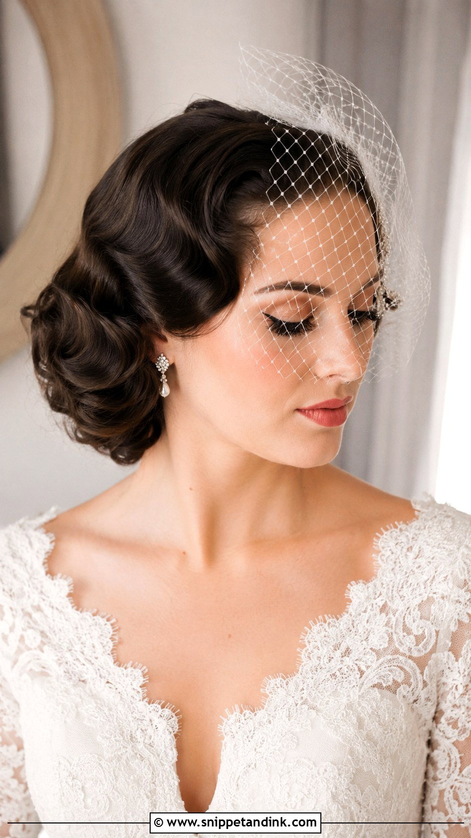 Vintage Pin Curls Wedding Hairstyle - Snippet and Ink - 20 Medium Length Hair Styles Wedding