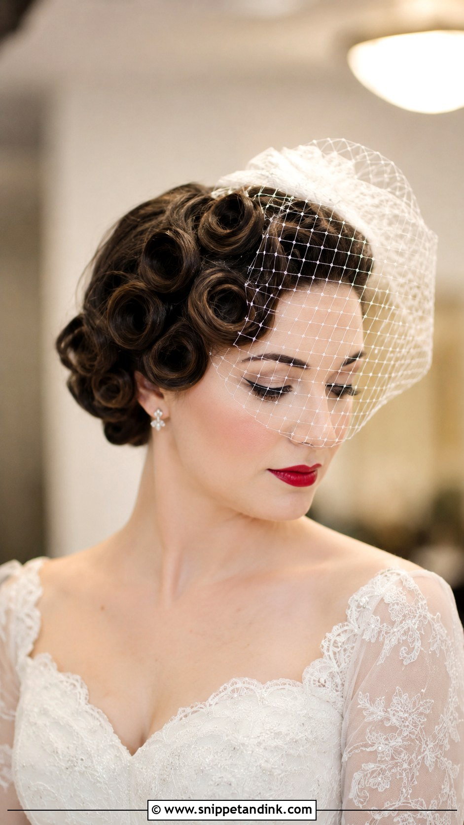Vintage Pin Curls Wedding Hairstyle - Snippet and Ink - 30 Bride Wedding Hairstyles