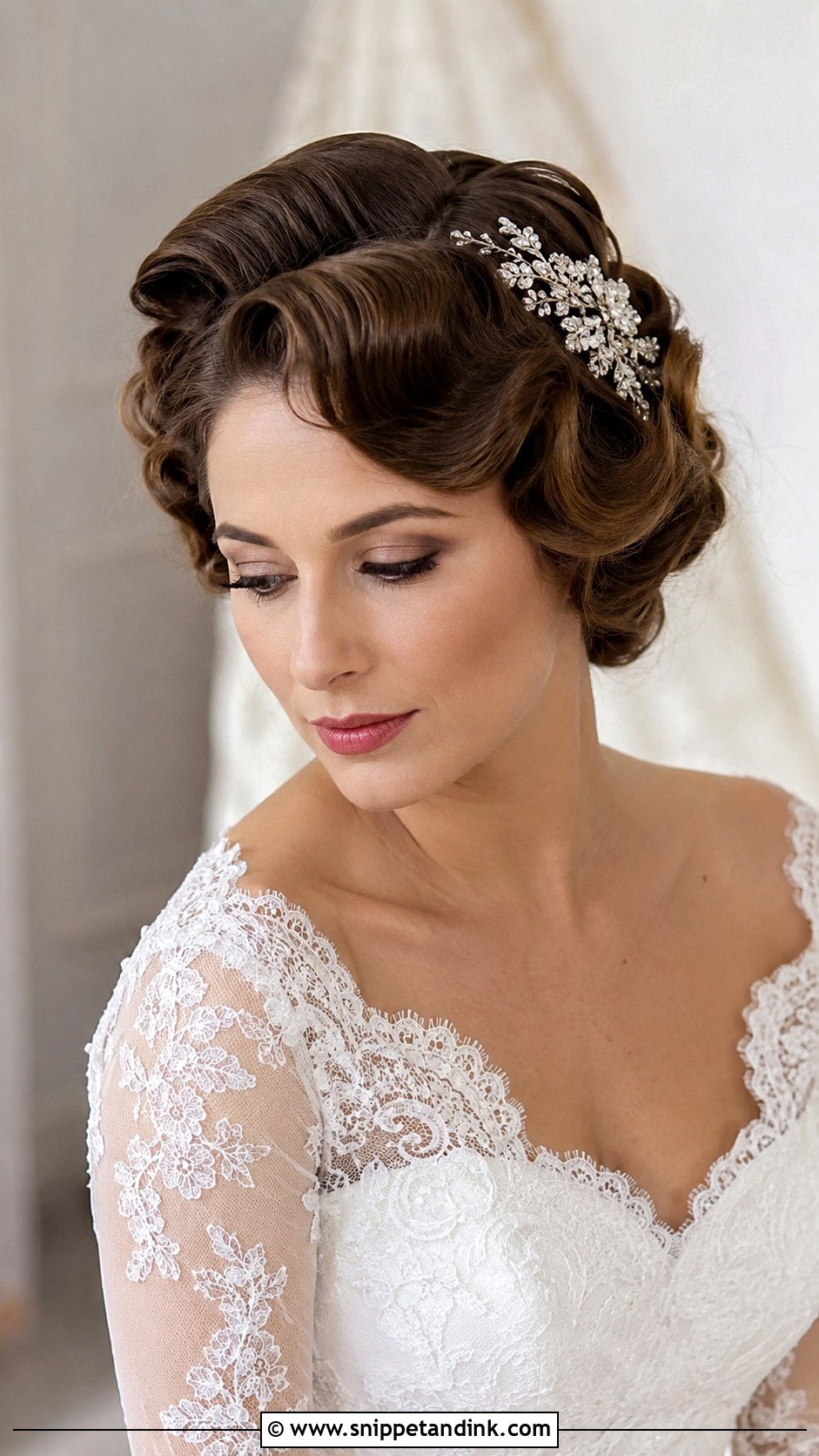 Vintage Pin Curls Wedding Hairstyle for Long Hair - Snippet and Ink - 25 Hairstyle for Long Hair Wedding Ideas
