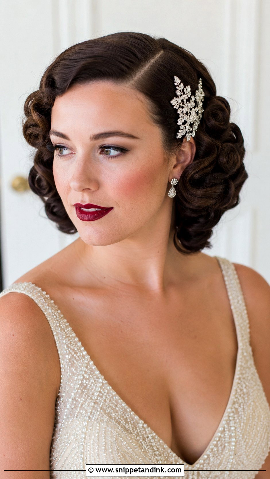 Vintage Pin Curls Wedding Hairstyle for Medium Hair - Snippet and Ink - 20 Wedding Hair Styles Medium Hair