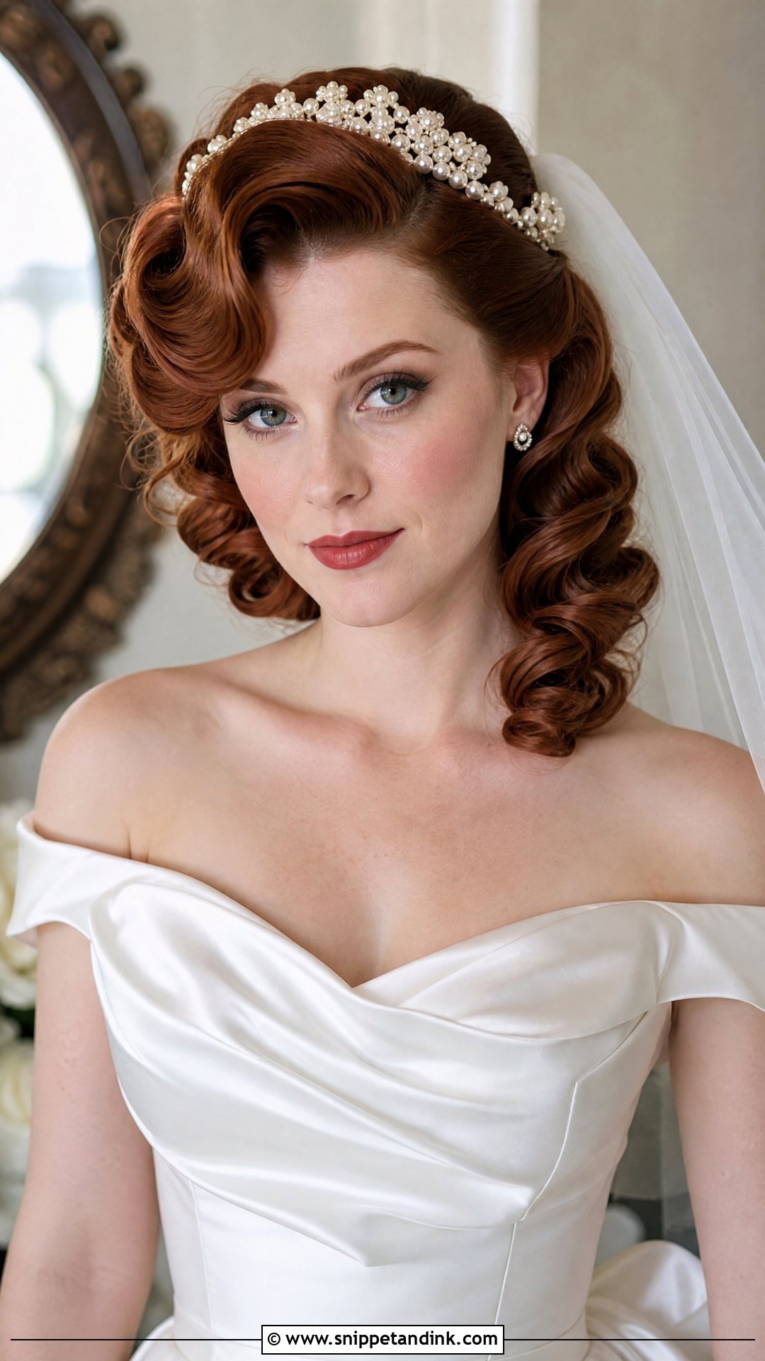 Vintage Pin Curls With Tiara - Snippet and Ink - 20 Bridal Hairstyles with Tiara