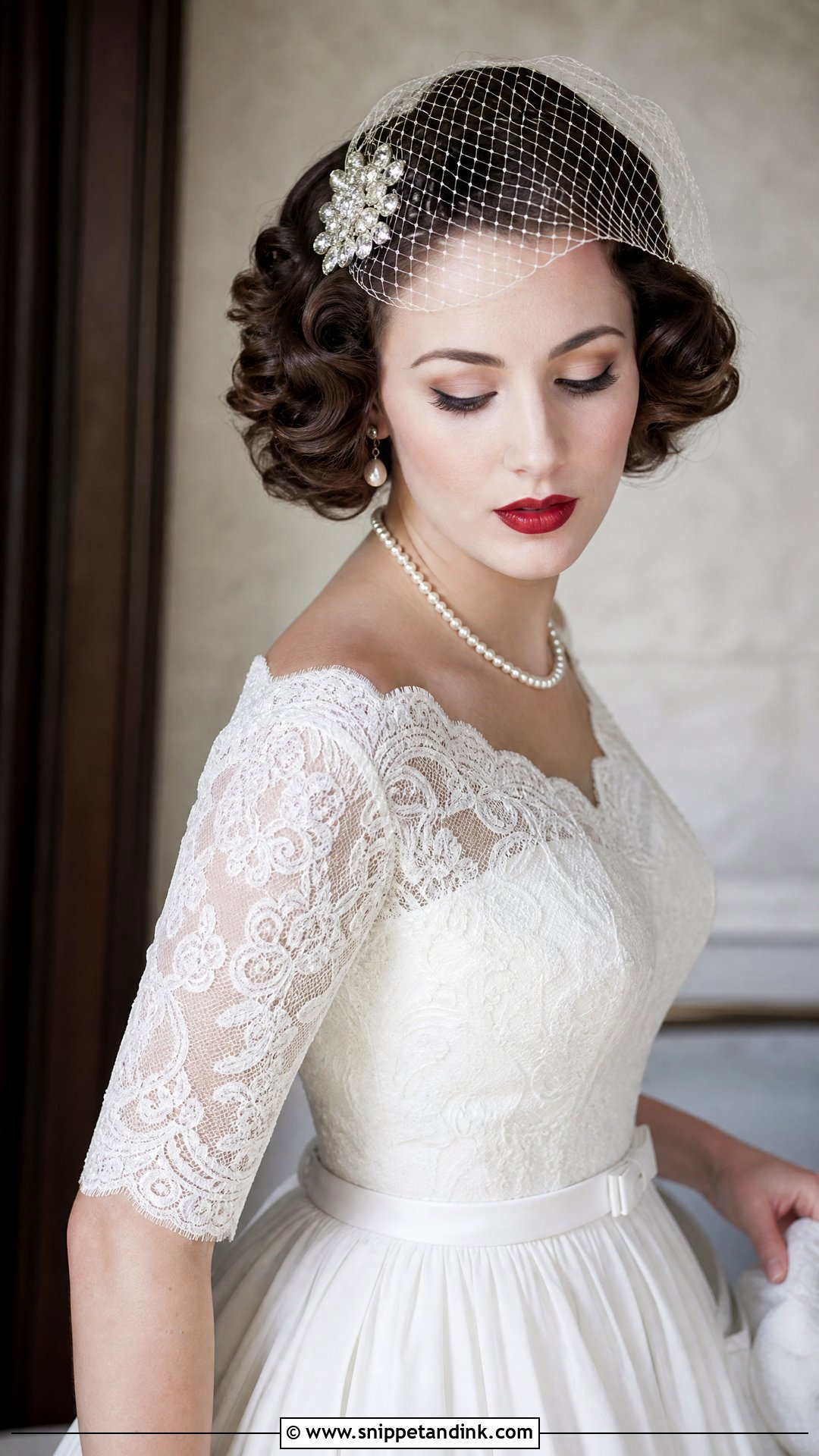 Vintage Pin Curls for Short Bridal Hair - Snippet and Ink - 20 Wedding Hairstyles for Bride Short Hair