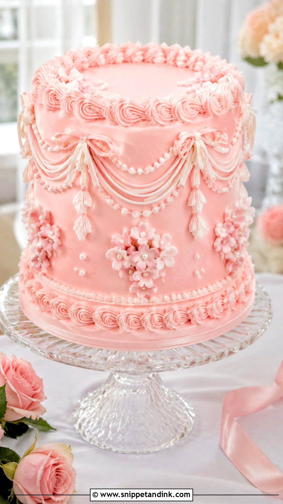 Vintage Pink Wedding Cake Display - Snippet and Ink - 20 Vintage Wedding Cake Display