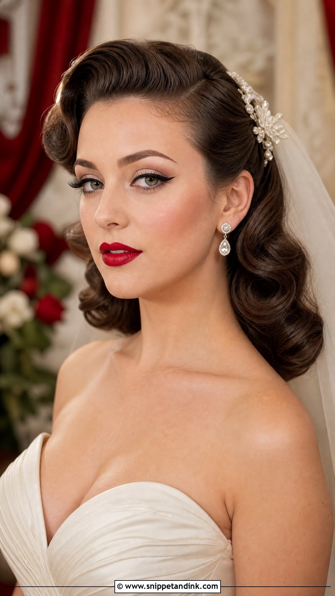 Vintage Pinup Bridal Makeup - Snippet and Ink - 20 Alternative Bridal Makeup Ideas