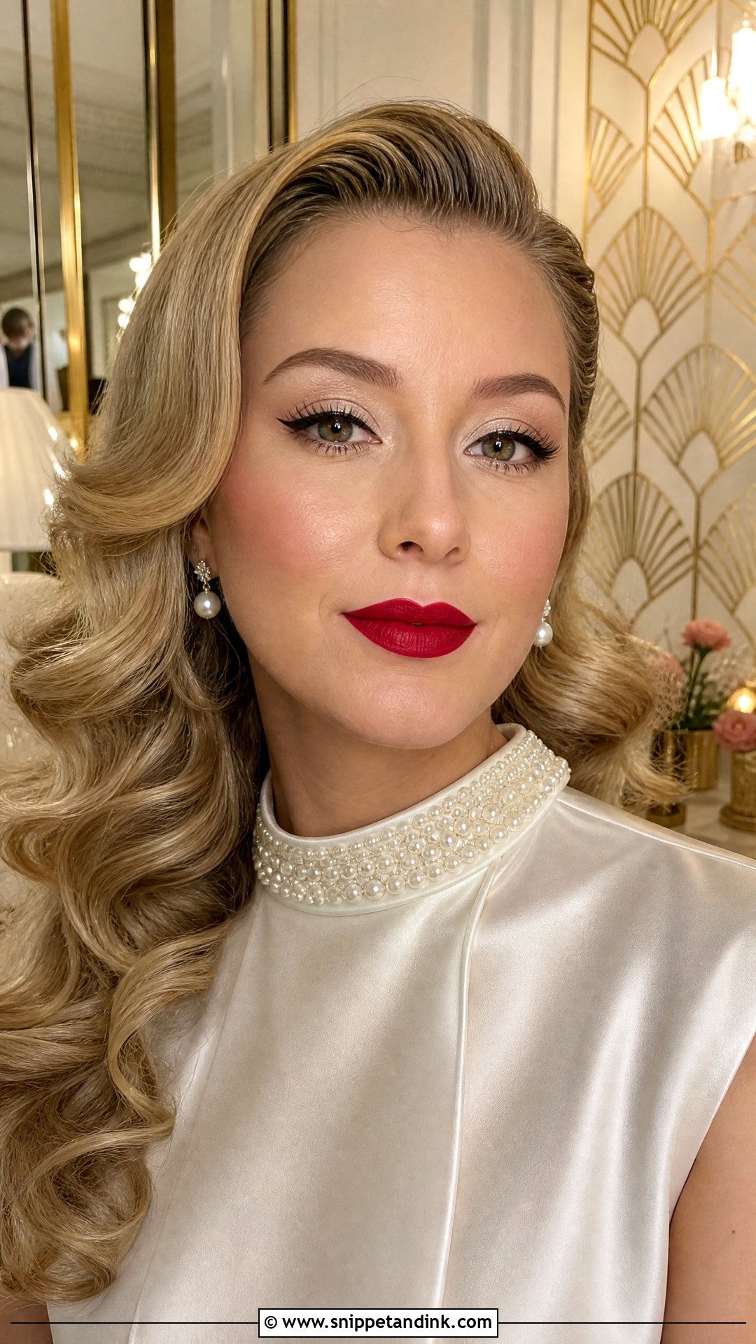 Vintage Red Lip Bridal Makeup - Snippet and Ink - 20 Red Lipstick Bridal Makeup Ideas
