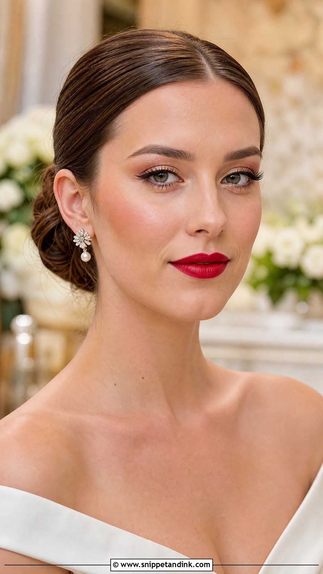 Vintage Red Lip Wedding Makeup - Snippet and Ink - 20 Vintage Wedding Makeup Looks