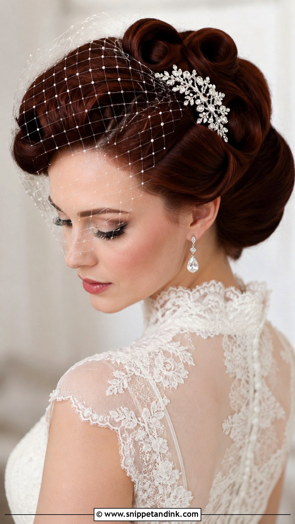 Vintage Roll Updo for Weddings - Snippet and Ink - 25 Long Hair Updo for Wedding Ideas