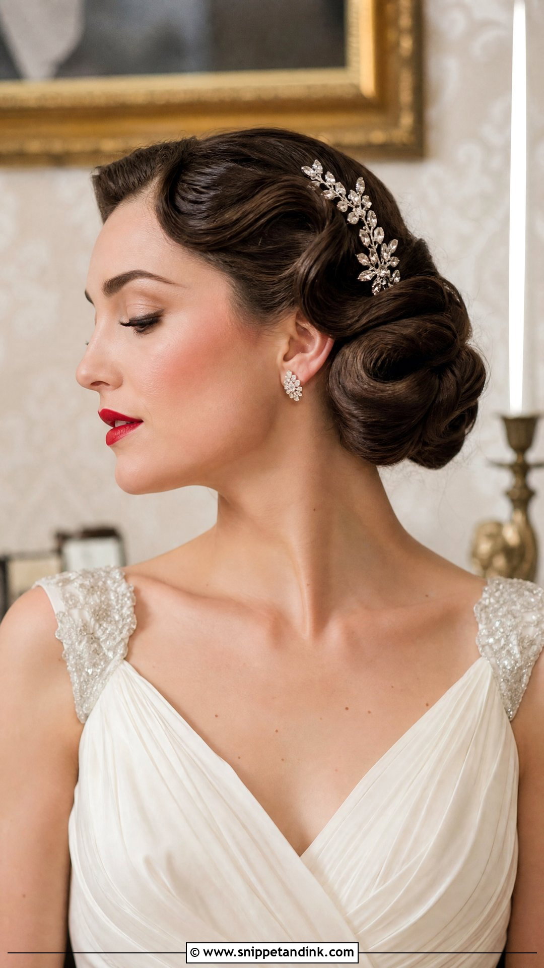 Vintage Rolled Bun - Snippet and Ink - 20 Simple Bridal Bun Ideas