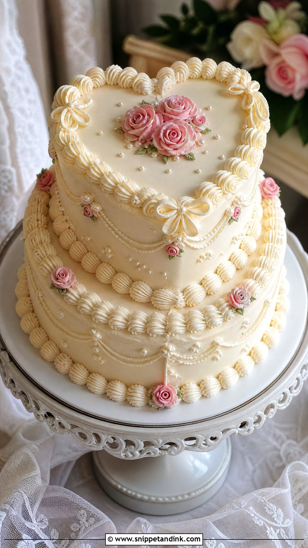 Vintage Rose Wedding Cake - Snippet and Ink - 20 Roses Cake Design Ideas for Wedding