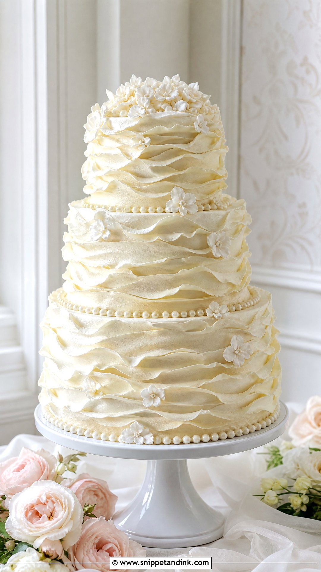 Vintage Ruffle Wedding Cake - Snippet and Ink - 30 Vintage Wedding Cake Ideas
