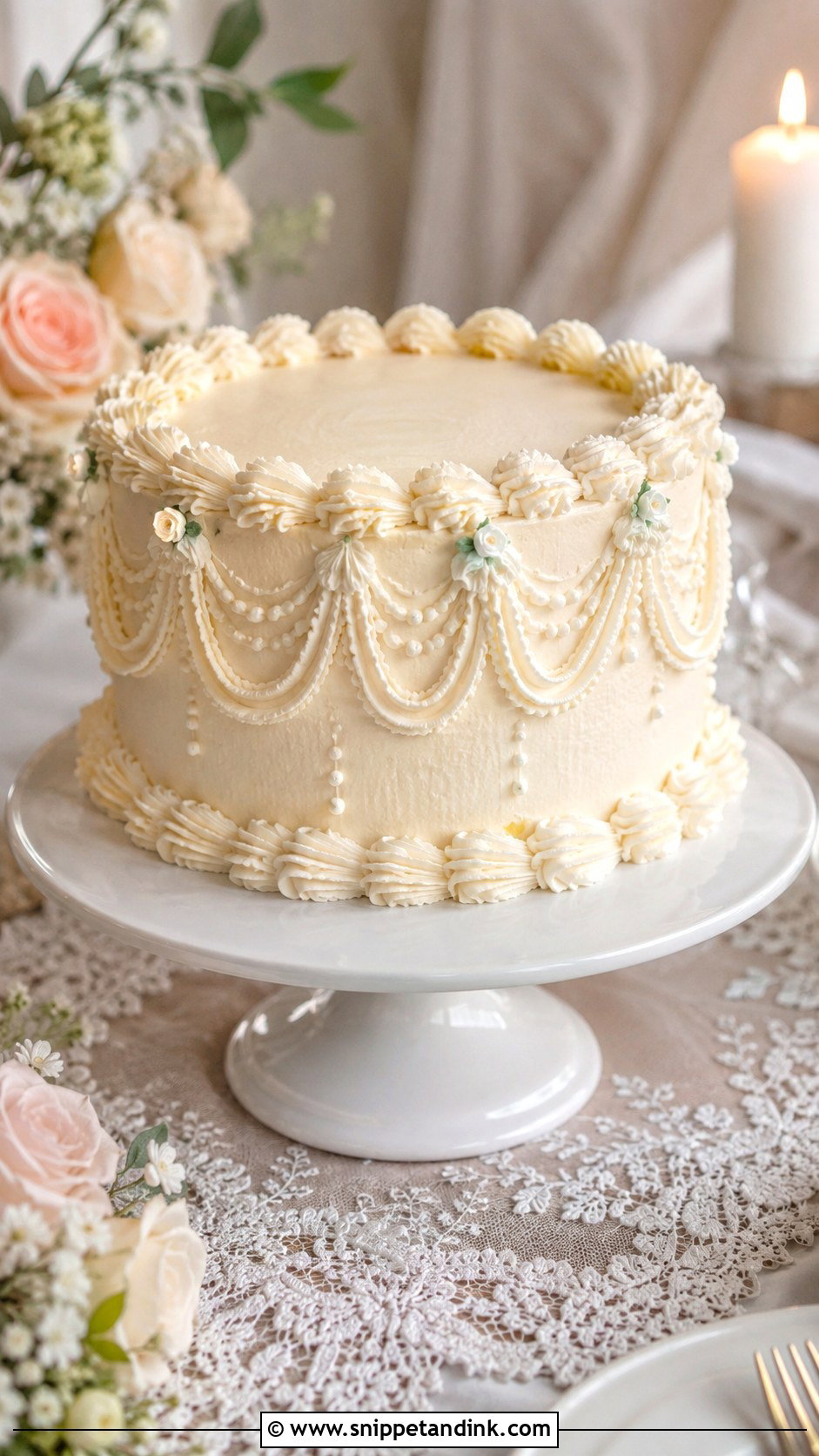 Vintage Scalloped Wedding Cake Display - Snippet and Ink - 20 Vintage Wedding Cake Display