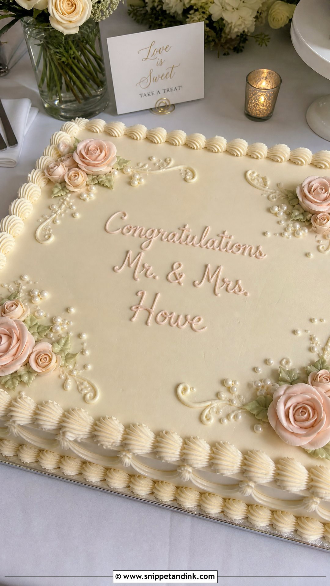 Vintage Sheet Wedding Cake - Snippet and Ink - 30 Vintage Wedding Cake Ideas