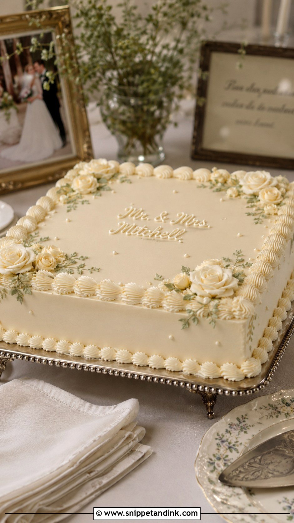 Vintage Sheet Wedding Cake Display - Snippet and Ink - 20 Vintage Wedding Cake Display