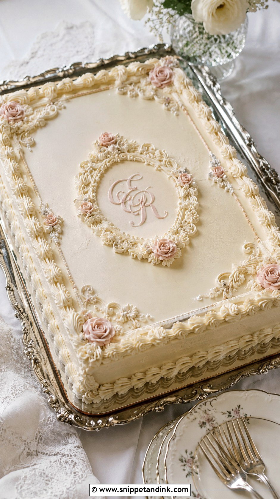 Vintage Sheet Wedding Cake - Snippet and Ink - 20 Elegant Vintage Wedding Cakes