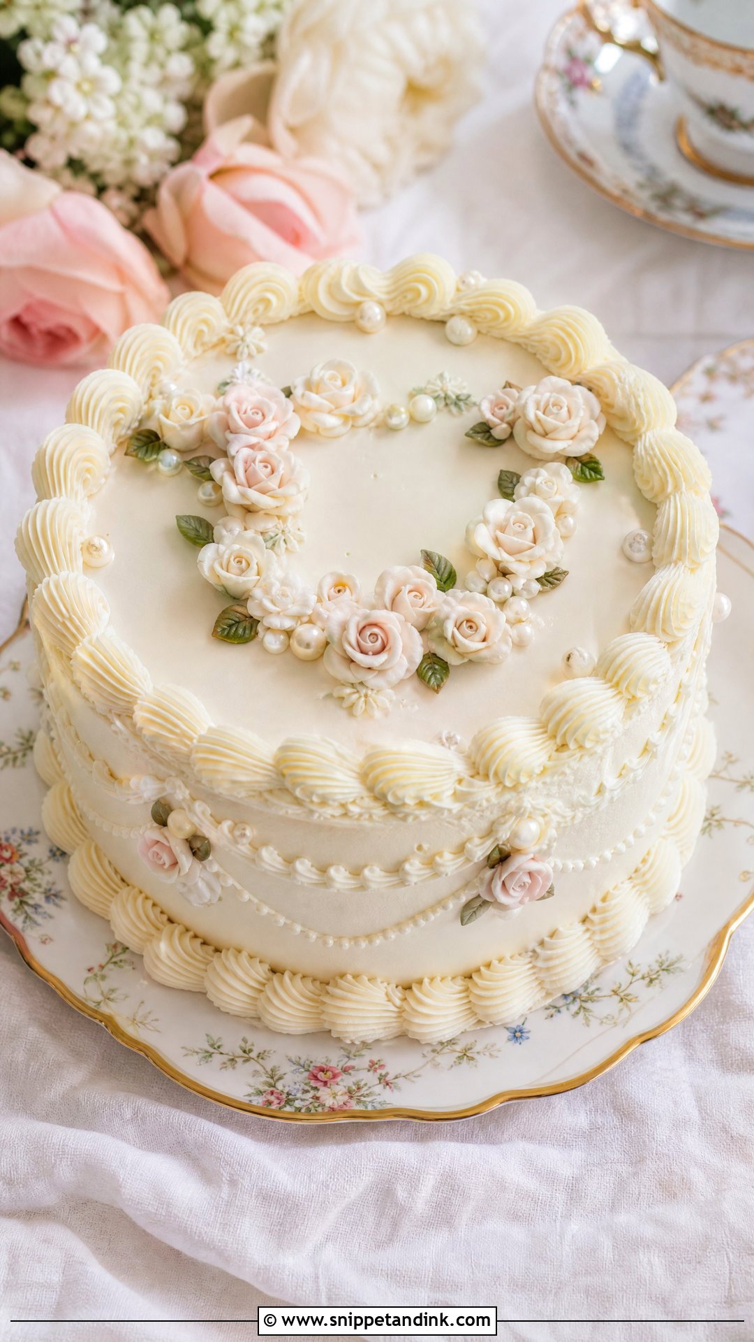 Vintage Single Tier Wedding Cake - Snippet and Ink - 30 Vintage Wedding Cake Ideas