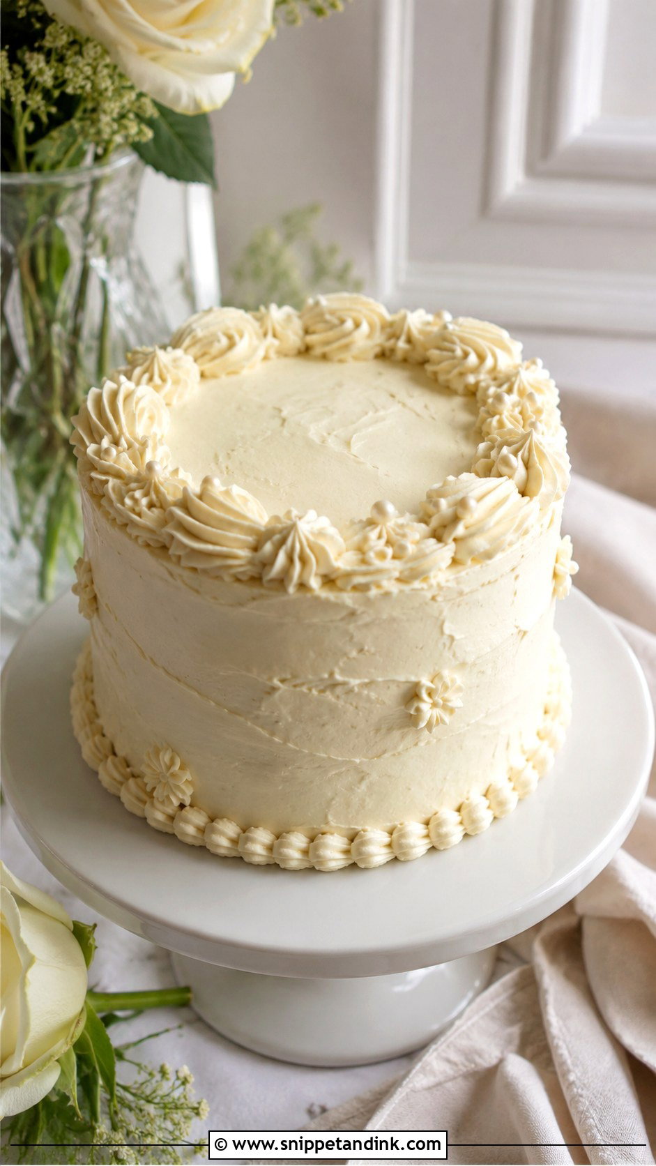 Vintage Small Buttercream Wedding Cake - Snippet and Ink - 20 Vintage Small Wedding Cakes