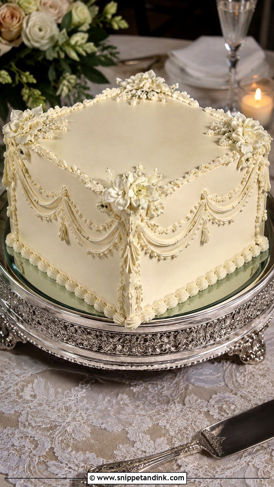 Vintage Small Courthouse Wedding Cake - Snippet and Ink - 20 Vintage Small Wedding Cakes
