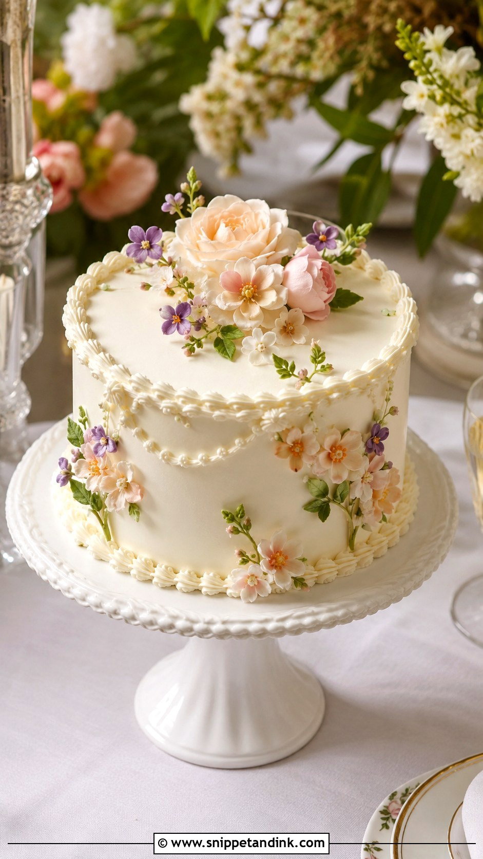 Vintage Small Floral Wedding Cake - Snippet and Ink - 20 Vintage Small Wedding Cakes