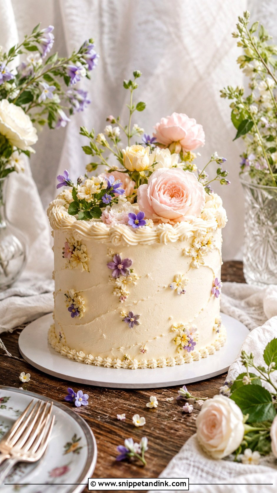 Vintage Small Garden Wedding Cake - Snippet and Ink - 20 Vintage Small Wedding Cakes