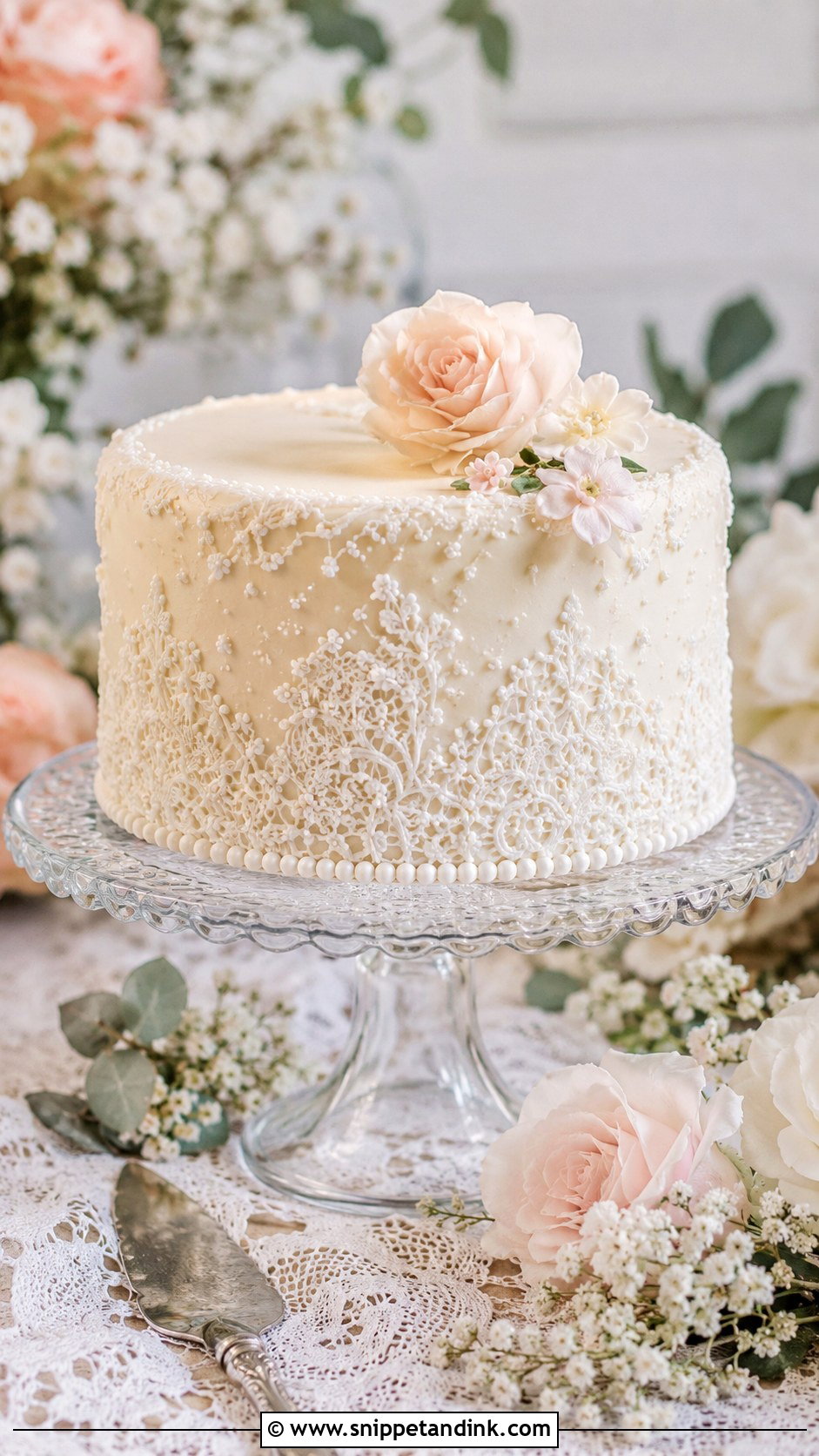 Vintage Small Lace Wedding Cake - Snippet and Ink - 20 Vintage Small Wedding Cakes