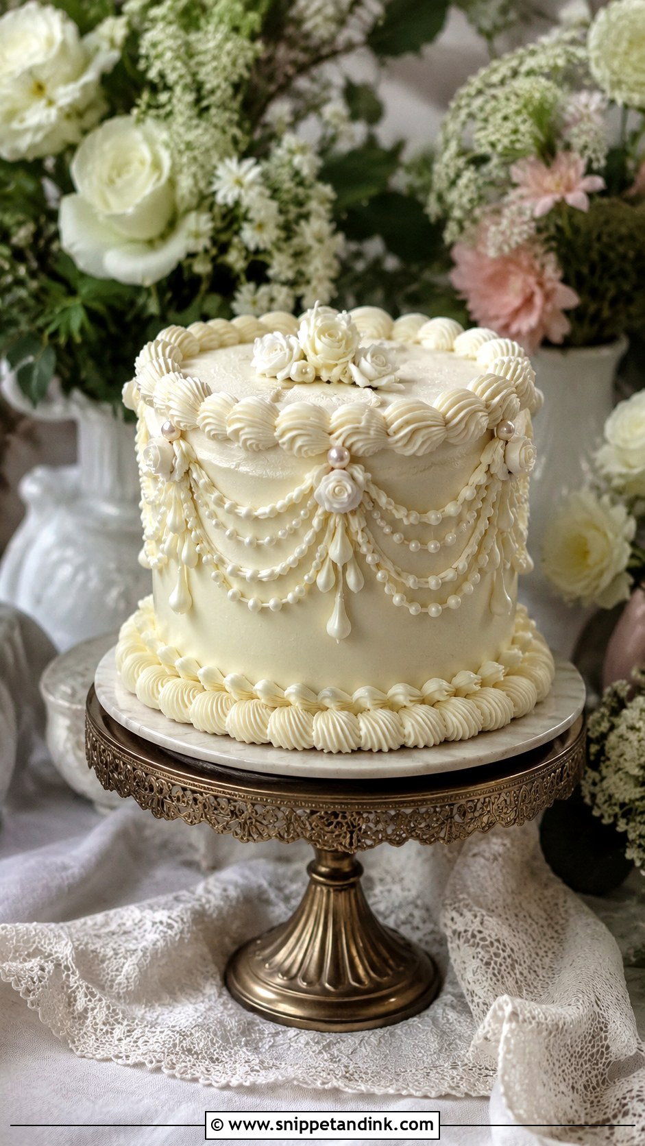 Vintage Small Lambeth Wedding Cake - Snippet and Ink - 20 Vintage Small Wedding Cakes