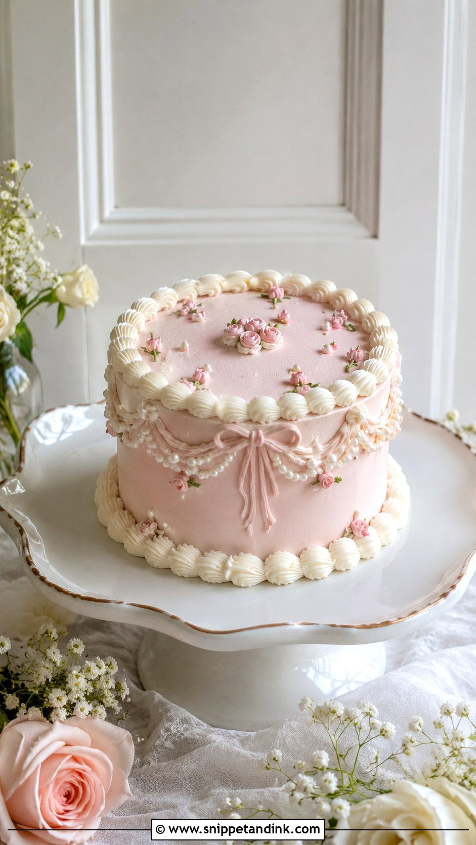 Vintage Small Pink Wedding Cake - Snippet and Ink - 20 Vintage Small Wedding Cakes