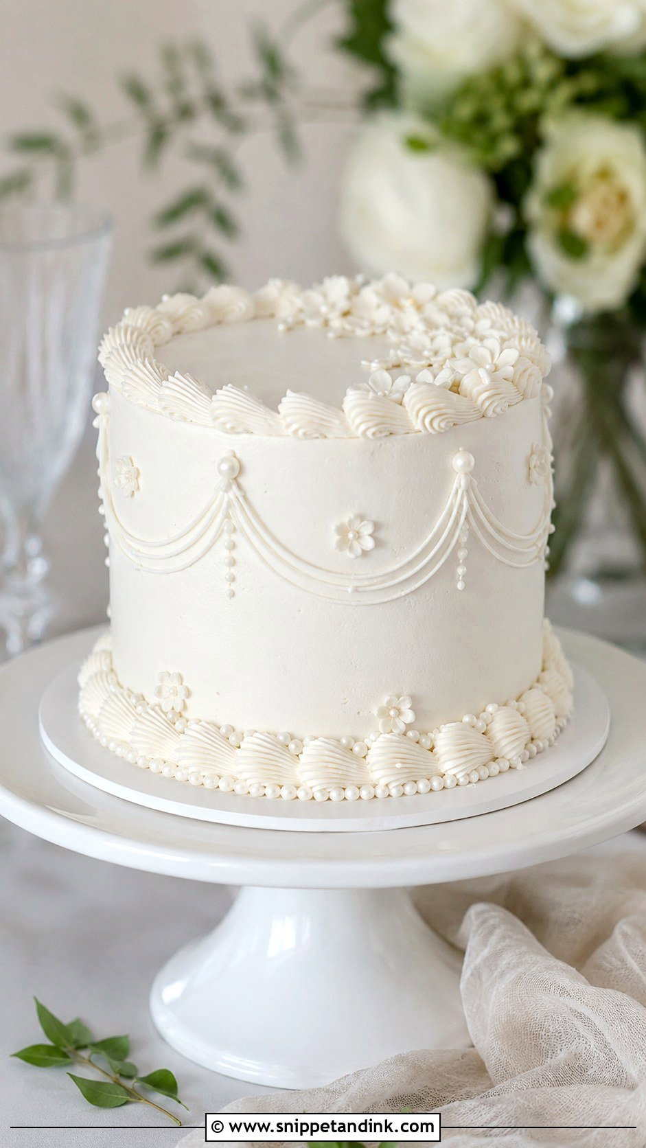 Vintage Small White Wedding Cake - Snippet and Ink - 20 Vintage Small Wedding Cakes