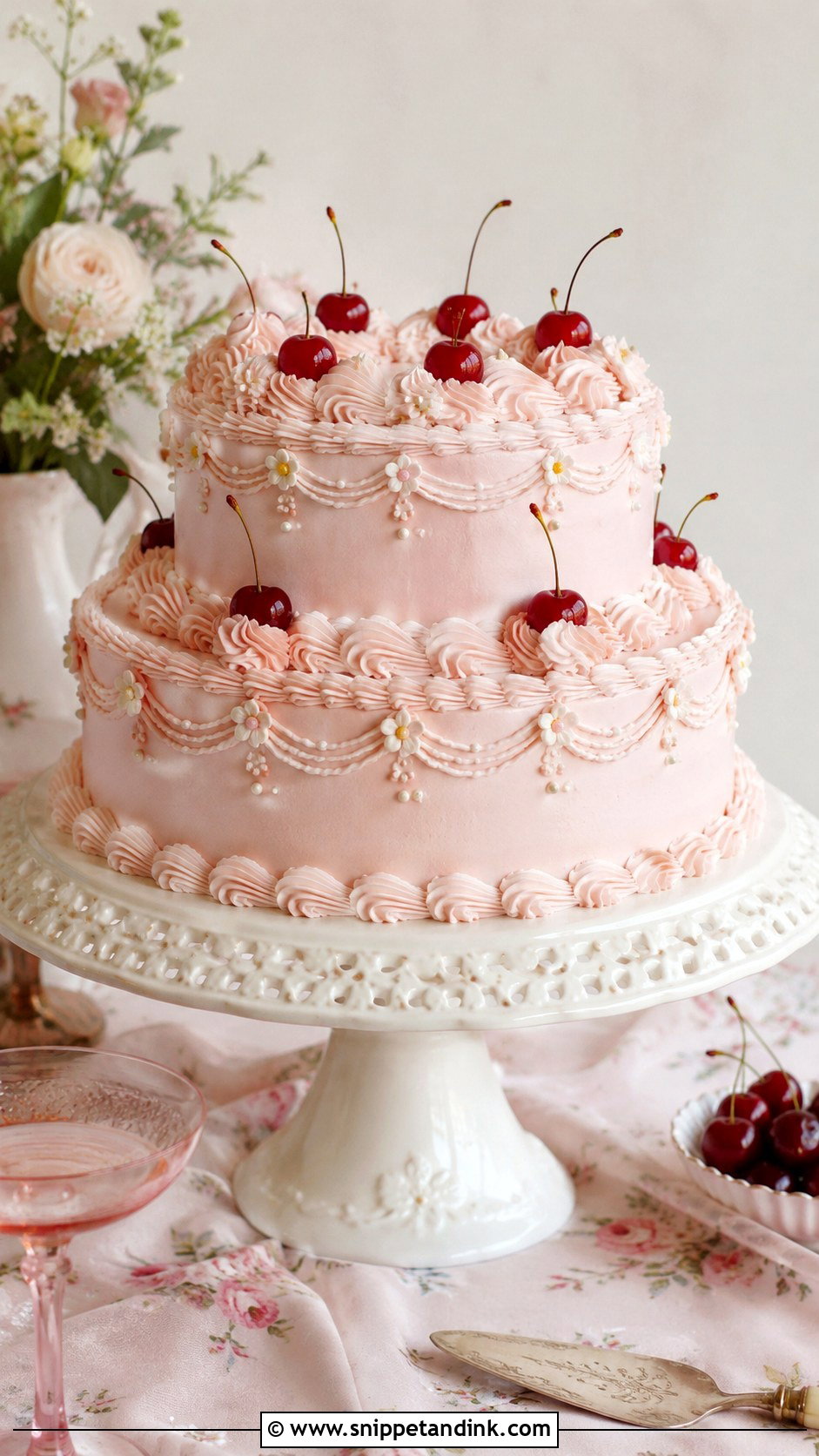 Vintage Summer Wedding Cake - Snippet and Ink - 20 Simple Summer Wedding Cake Ideas