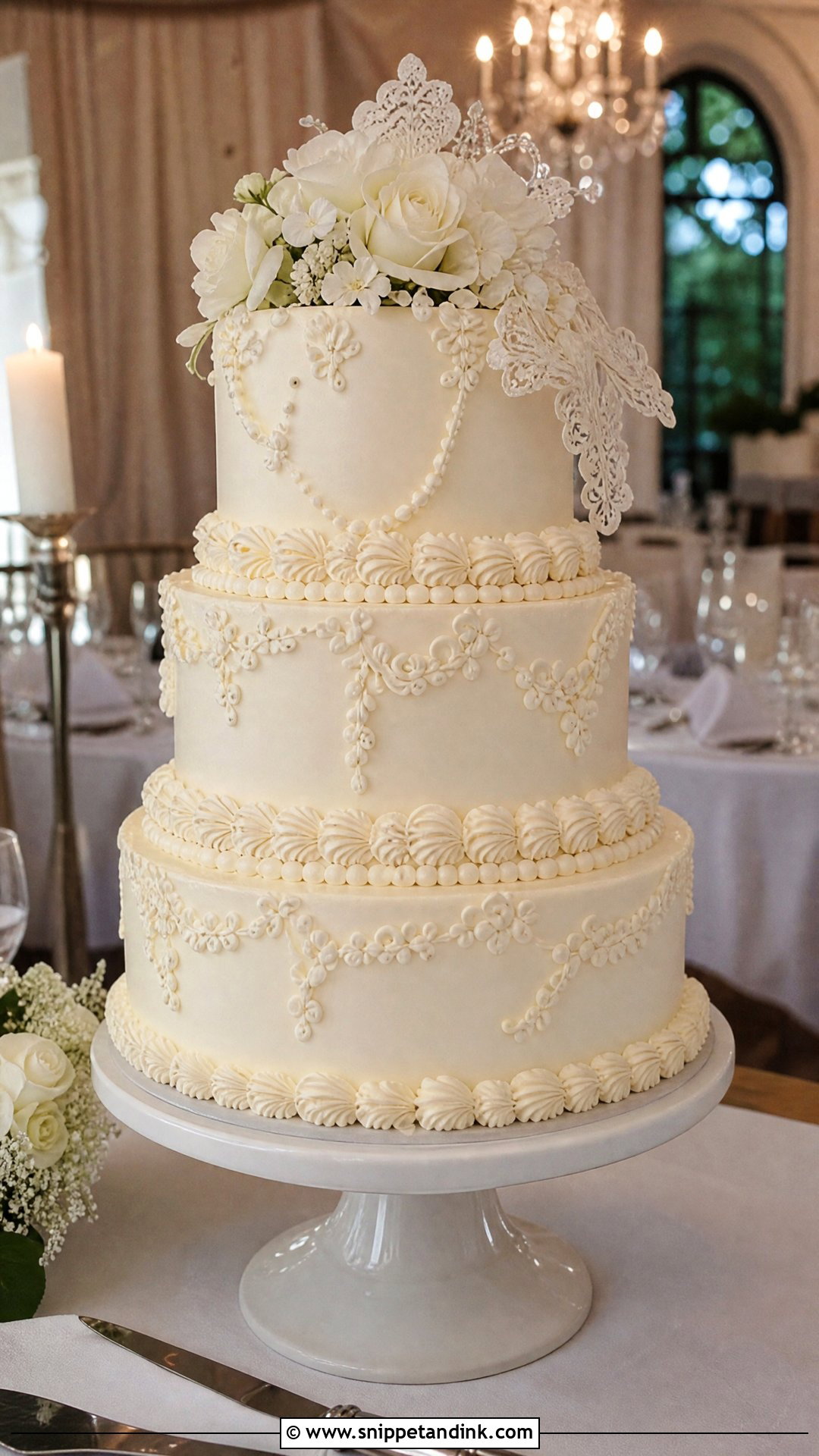 Vintage Three Tier Wedding Cake - Snippet and Ink - 20 Vintage Wedding Cakes