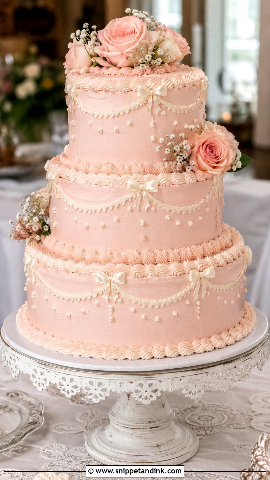 Vintage Tiered Wedding Cake - Snippet and Ink - 30 Tiered Wedding Cakes