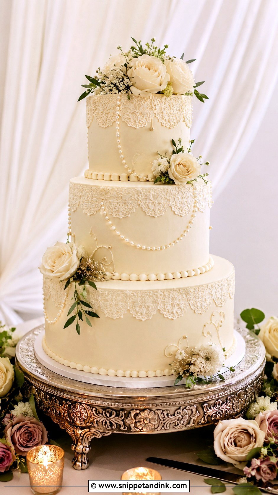 Vintage Tiered Wedding Cake Display - Snippet and Ink - 20 Vintage Wedding Cake Display