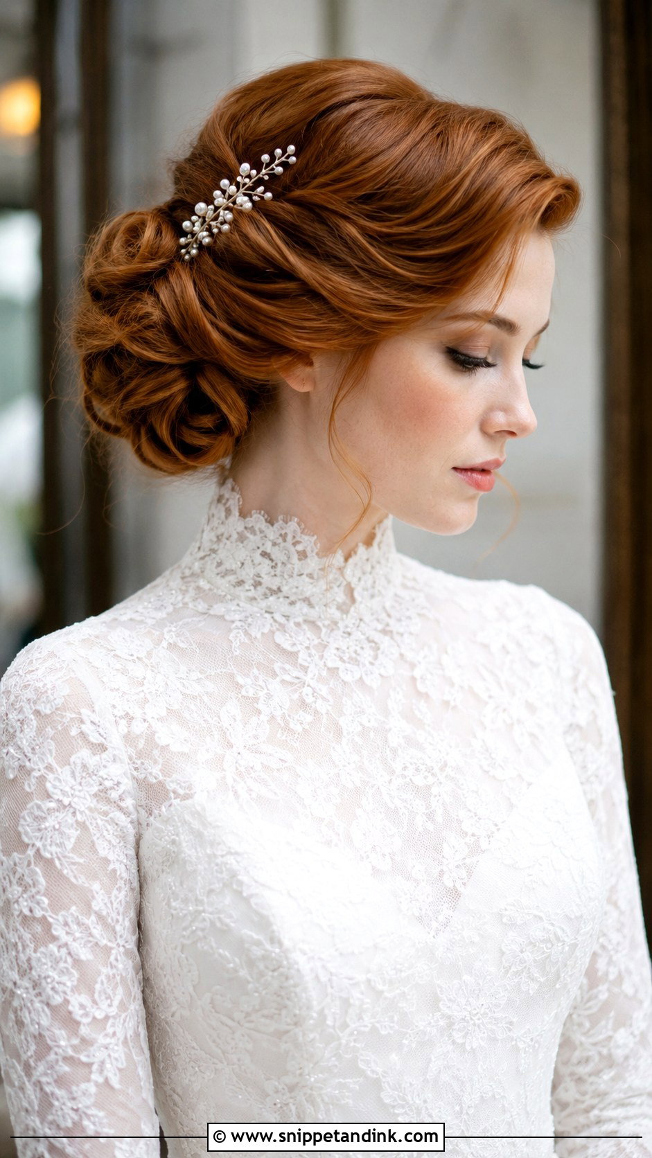 Vintage Updo For High Neck Wedding Dress - Snippet and Ink - 20 High Neck Wedding Hairstyles