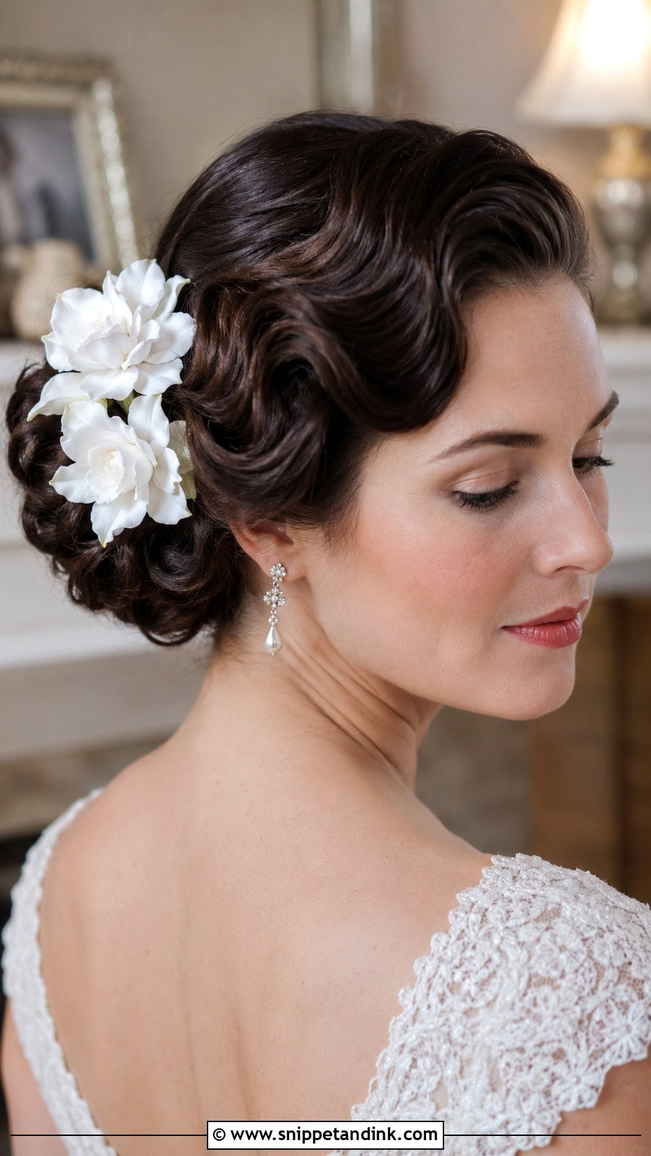 Vintage Updo With Gardenias - Snippet and Ink - 25 Bridal Hair with Flowers