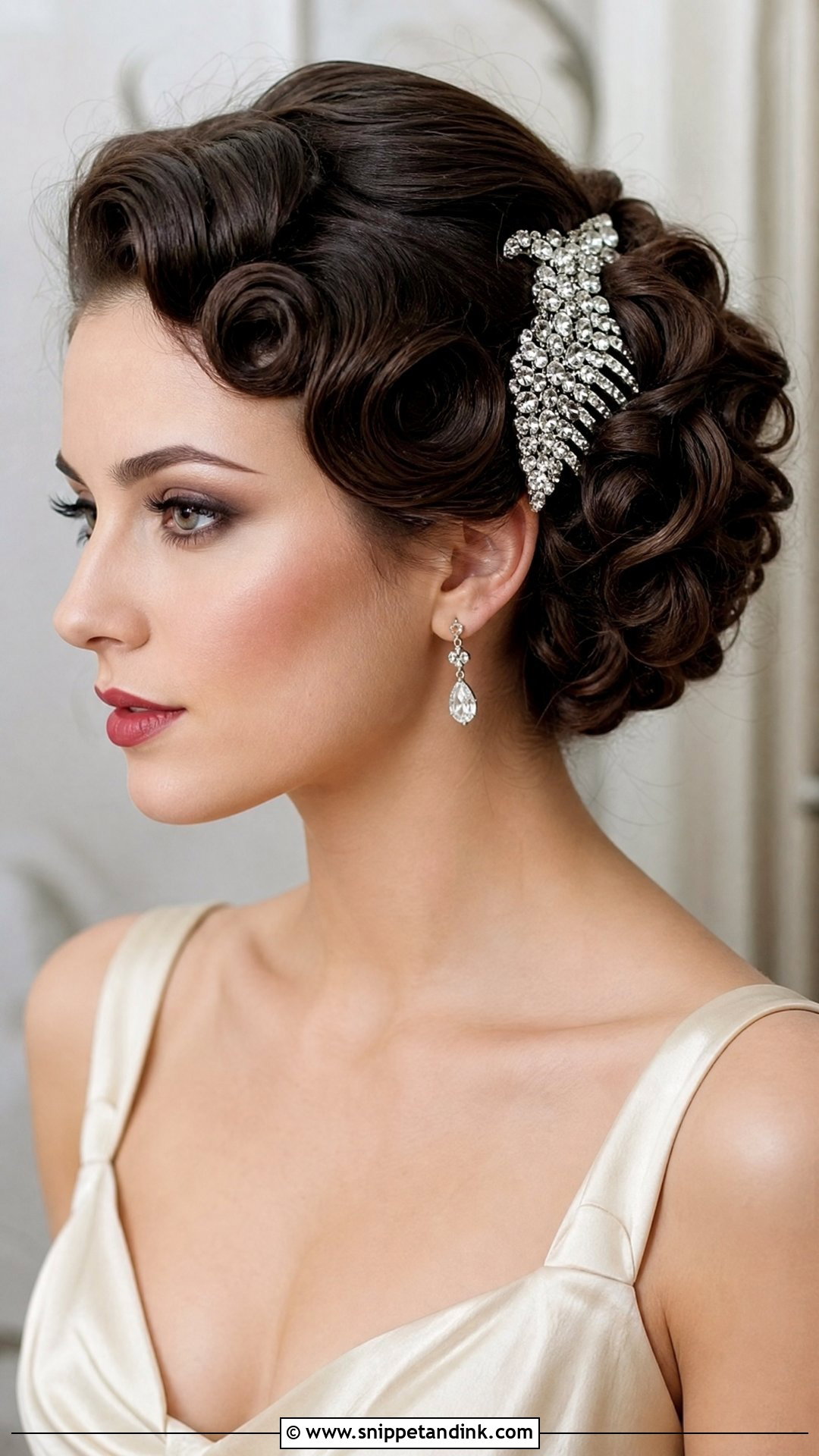 Vintage Updo With Pin Curls - Snippet and Ink - 20 Wedding Hairstyles for Big Foreheads
