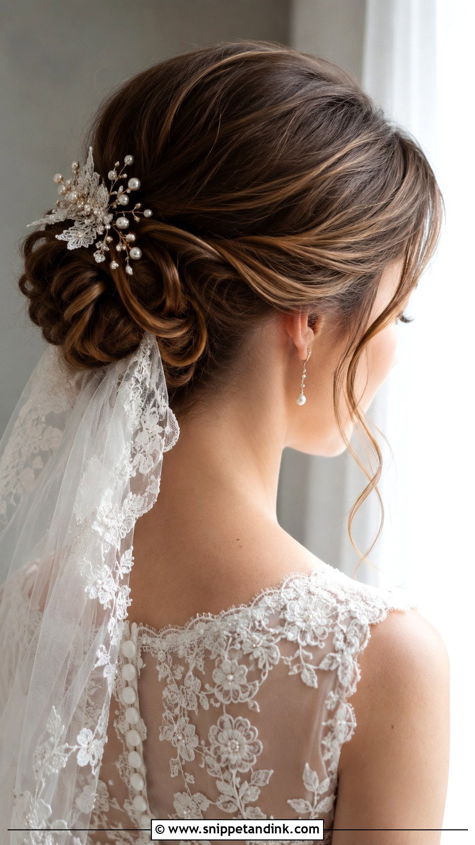 Vintage Updo with Lace Veil - Snippet and Ink - 25 Vintage Bridal Hair Ideas
